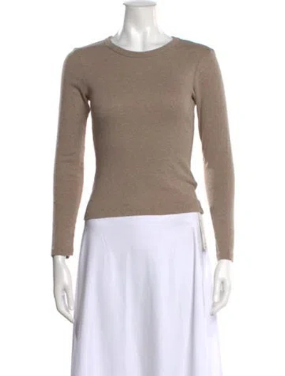 Pre-owned Leset Crew Neck Long Sleeve Top In Neutral