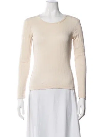 Pre-owned Leset Crew Neck Long Sleeve Top In Neutrals