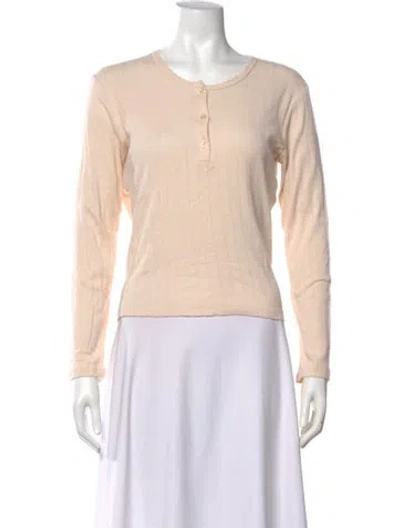 Pre-owned Leset Crew Neck Long Sleeve Top In Neutrals