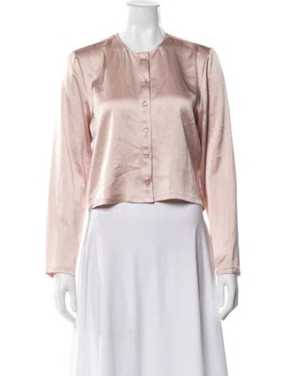 Pre-owned Leset Crew Neck Long Sleeve Top In Pink