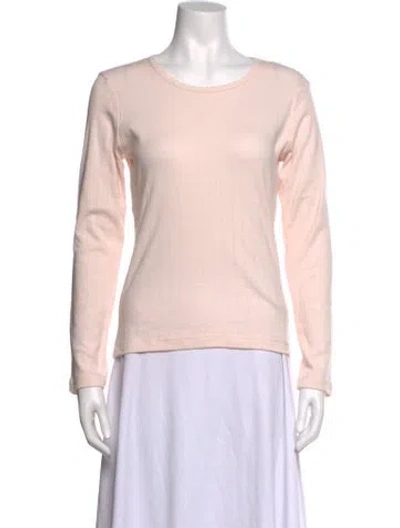 Pre-owned Leset Crew Neck Long Sleeve Top In Pink