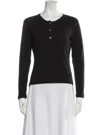 Pre-owned Leset Crew Neck Long Sleeve Top W/ Tags In Black