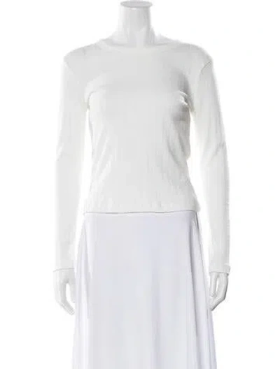 Pre-owned Leset Crew Neck Long Sleeve Top W/ Tags In White