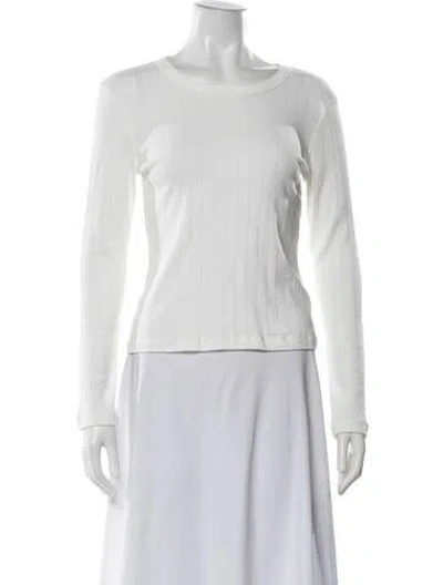 Pre-owned Leset Crew Neck Long Sleeve Top W/ Tags In White