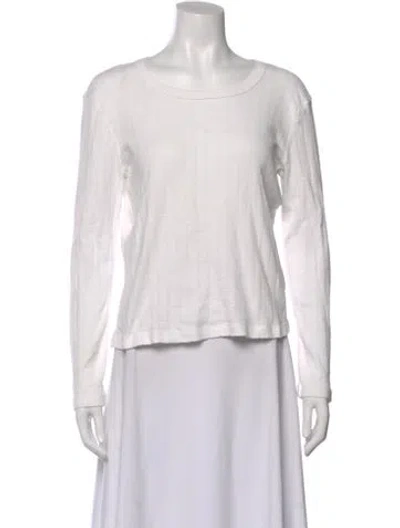 Pre-owned Leset Crew Neck Long Sleeve Top In White
