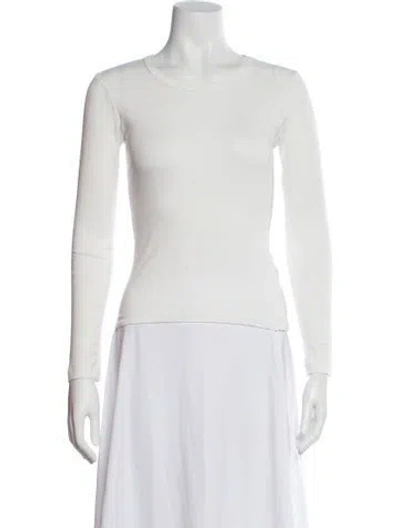 Pre-owned Leset Crew Neck Long Sleeve Top In White