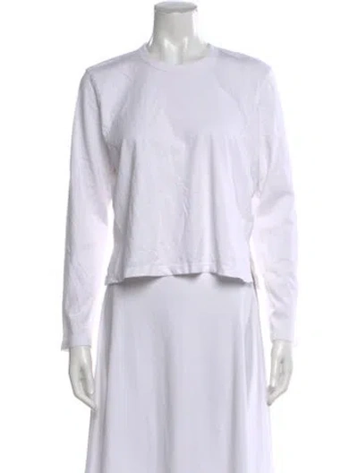 Pre-owned Leset Crew Neck Long Sleeve Top In White