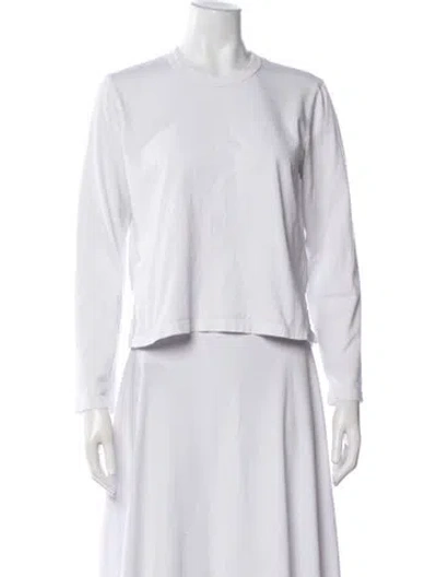Pre-owned Leset Crew Neck Long Sleeve Top In White