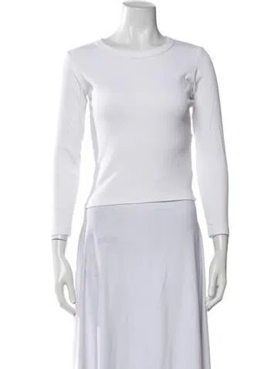 Pre-owned Leset Crew Neck Long Sleeve Top In White