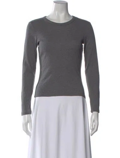 Pre-owned Leset Crew Neck Long Sleeve T-shirt In Gray