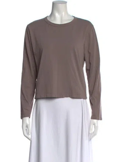 Pre-owned Leset Crew Neck Long Sleeve T-shirt In Gray