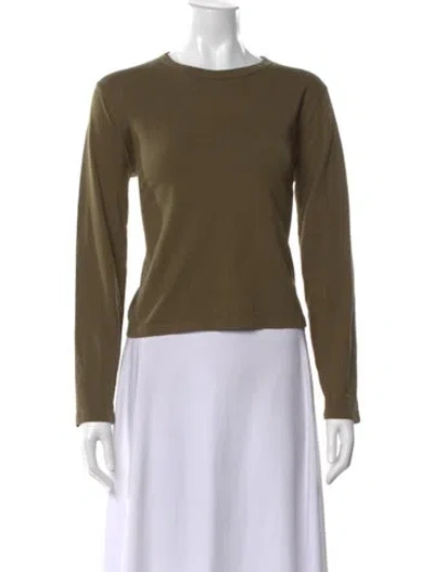 Pre-owned Leset Crew Neck Long Sleeve T-shirt In Green