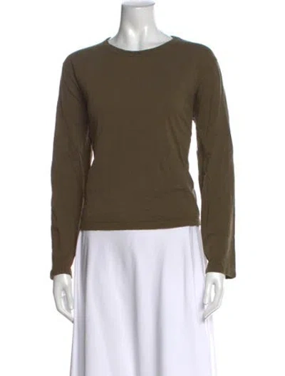 Pre-owned Leset Crew Neck Long Sleeve T-shirt In Green