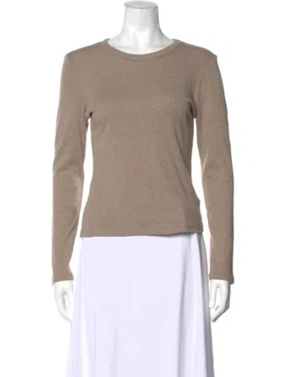 Pre-owned Leset Crew Neck Long Sleeve T-shirt In Neutral