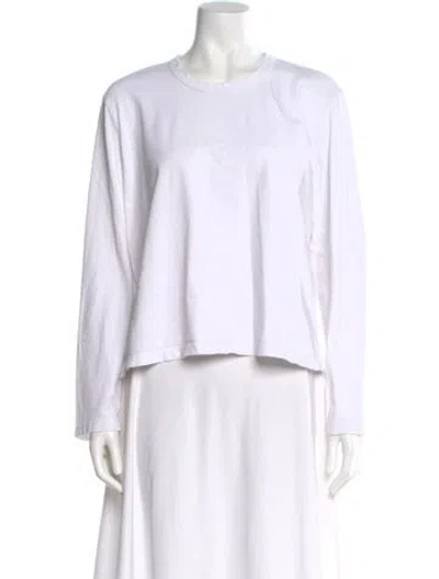 Pre-owned Leset Crew Neck Long Sleeve T-shirt In White