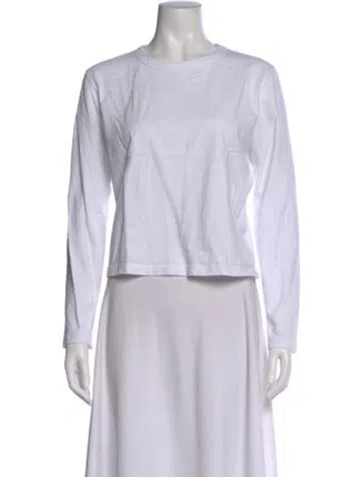 Pre-owned Leset Crew Neck Long Sleeve T-shirt In White