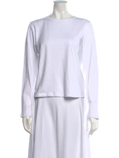 Pre-owned Leset Crew Neck Long Sleeve T-shirt In White