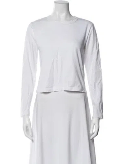Pre-owned Leset Crew Neck Long Sleeve T-shirt In White