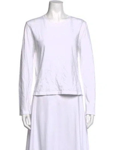 Pre-owned Leset Crew Neck Long Sleeve T-shirt In White