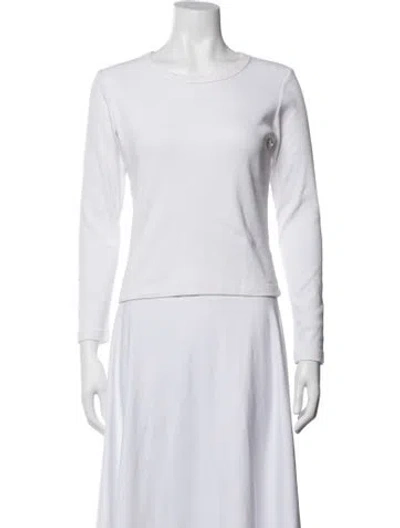 Pre-owned Leset Crew Neck Long Sleeve T-shirt In White