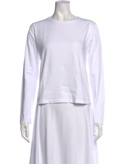 Pre-owned Leset Crew Neck Long Sleeve T-shirt In White