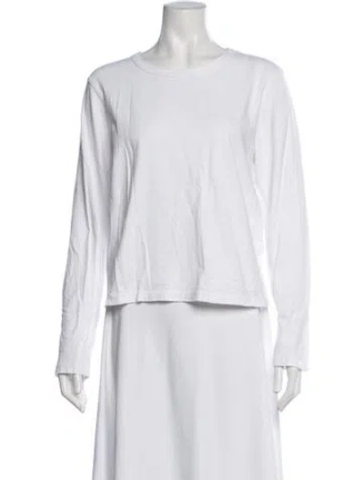 Pre-owned Leset Crew Neck Long Sleeve T-shirt In White