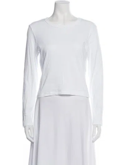 Pre-owned Leset Crew Neck Long Sleeve T-shirt In White