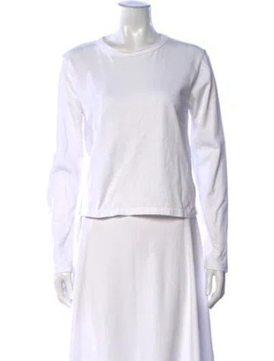 Pre-owned Leset Crew Neck Long Sleeve T-shirt In White