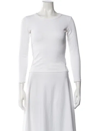 Pre-owned Leset Crew Neck Long Sleeve T-shirt In White
