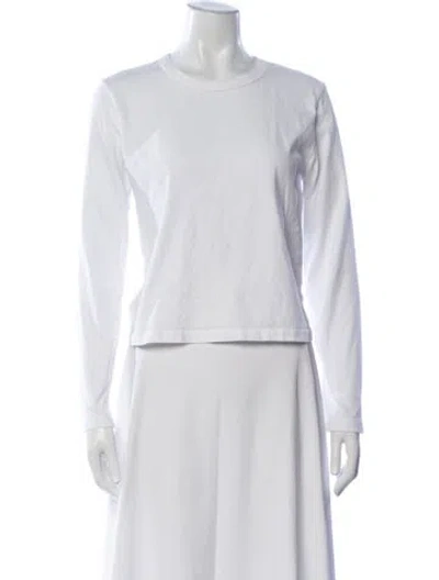 Pre-owned Leset Crew Neck Long Sleeve T-shirt In White