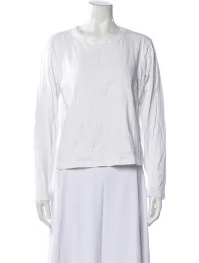 Pre-owned Leset Crew Neck Long Sleeve T-shirt In White
