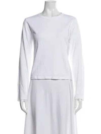 Pre-owned Leset Crew Neck Long Sleeve T-shirt In White
