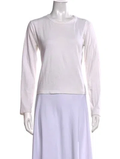 Pre-owned Leset Crew Neck Long Sleeve T-shirt In White