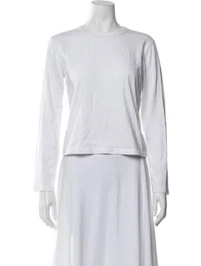 Pre-owned Leset Crew Neck Long Sleeve T-shirt In White