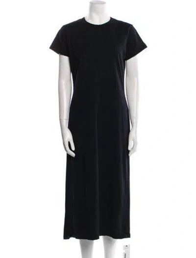 Pre-owned Leset Crew Neck Midi Length Dress In Blue