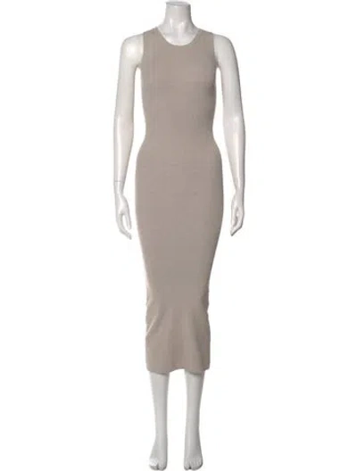 Pre-owned Leset Crew Neck Midi Length Dress W/ Tags In Neutral