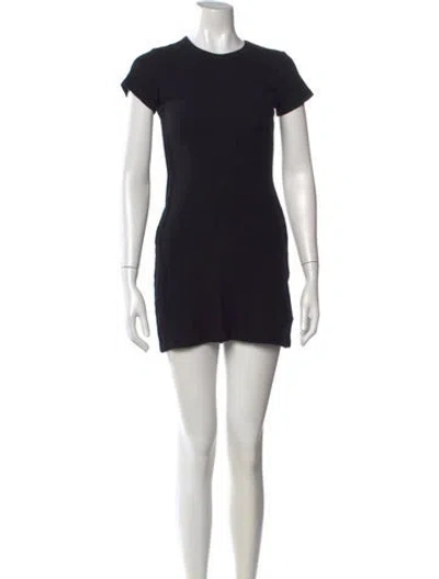 Pre-owned Leset Crew Neck Mini Dress In Black
