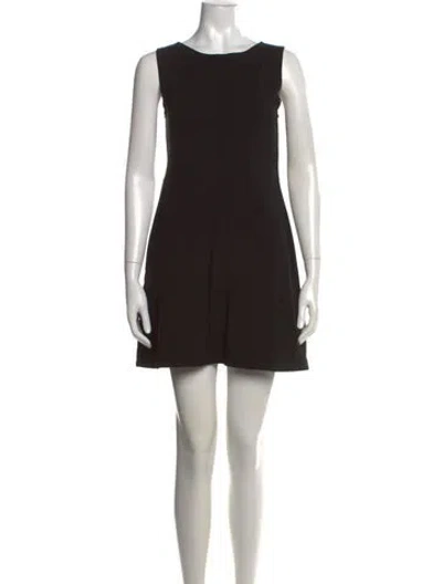 Pre-owned Leset Crew Neck Mini Dress In Black
