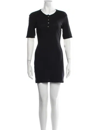 Pre-owned Leset Crew Neck Mini Dress In Black