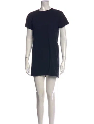 Pre-owned Leset Crew Neck Mini Dress In Blue
