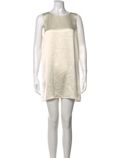 Pre-owned Leset Crew Neck Mini Dress In Neutrals