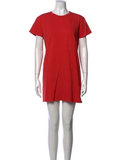 Pre-owned Leset Crew Neck Mini Dress In Red