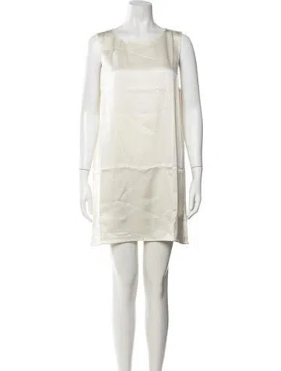 Pre-owned Leset Crew Neck Mini Dress W/ Tags In Neutrals