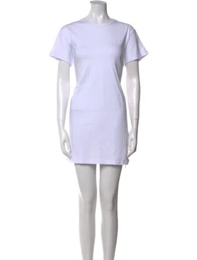 Pre-owned Leset Crew Neck Mini Dress In White