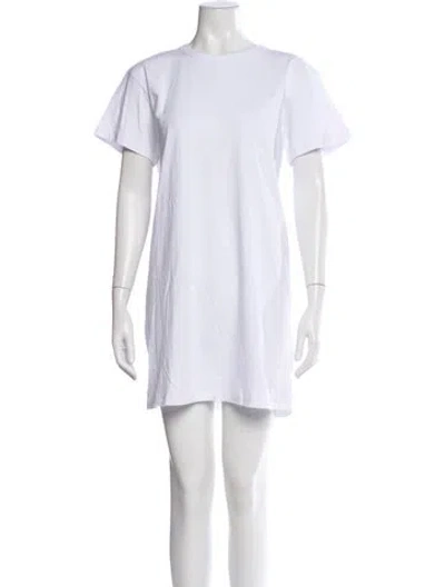 Pre-owned Leset Crew Neck Mini Dress In White