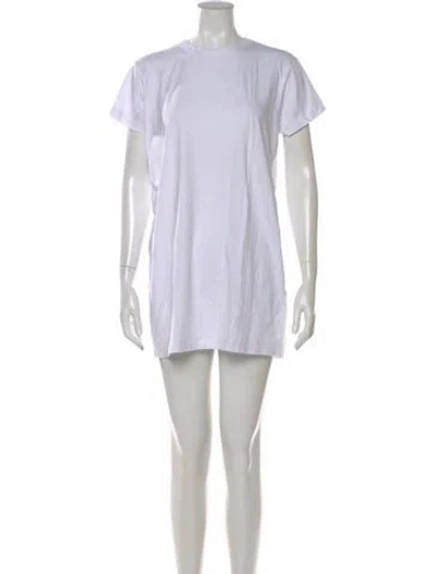 Pre-owned Leset Crew Neck Mini Dress In White