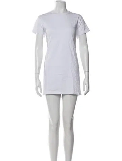 Pre-owned Leset Crew Neck Mini Dress In White