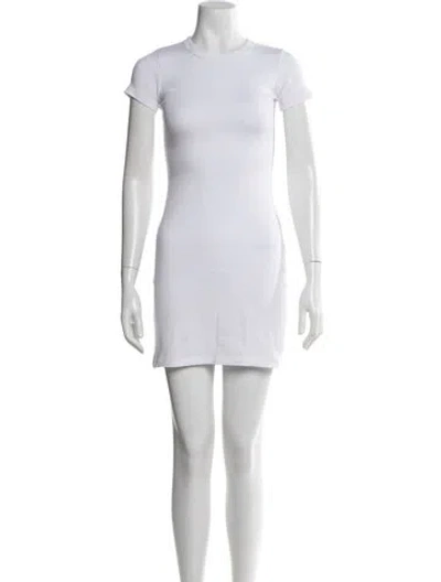 Pre-owned Leset Crew Neck Mini Dress In White