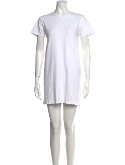 Pre-owned Leset Crew Neck Mini Dress In White