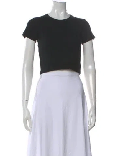 Pre-owned Leset Crew Neck Short Sleeve Crop Top In Black